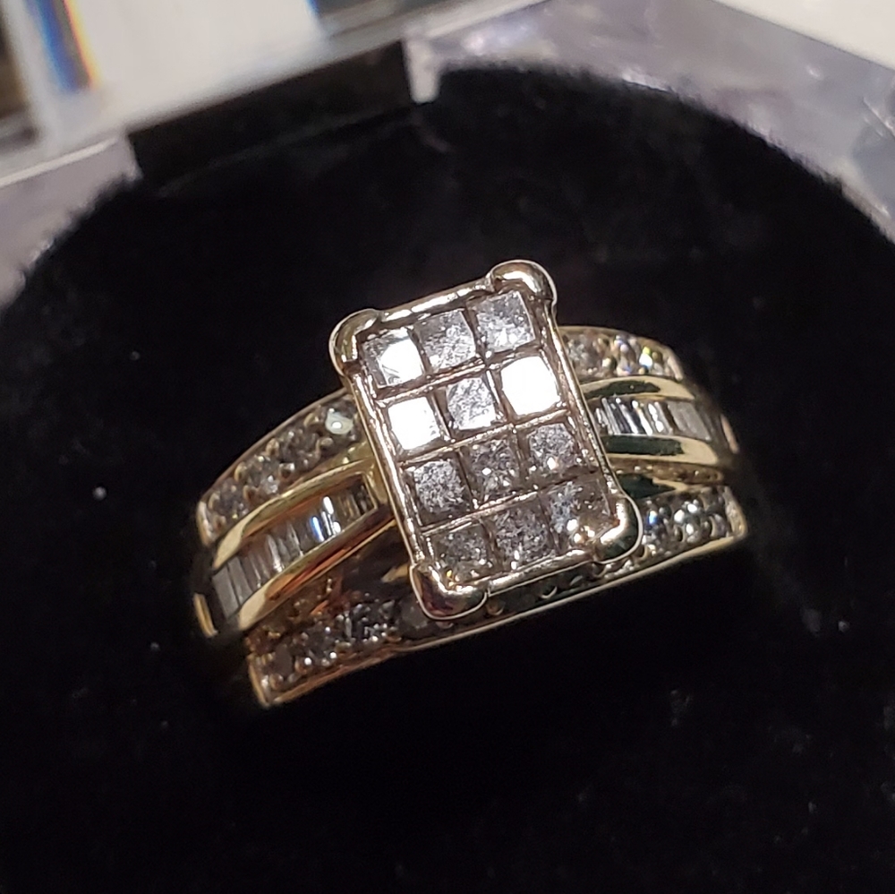 1carat diamond ring 14k, 7.2g